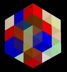 Figure 4: A simple voxellized phantom with transparency